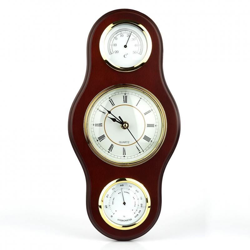 Vlhkoměr teploměr hodiny 18x40cm