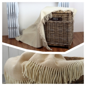 Vlněná přikrývka béžová 105x125cm