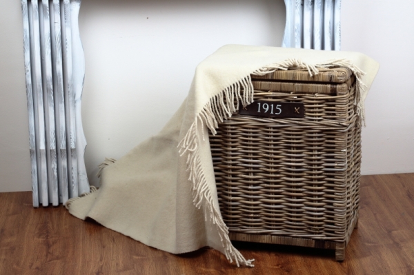 Vlněná přikrývka béžová 105x125cm