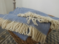 Vlněná přikrývka/deka modrá 135x200cm