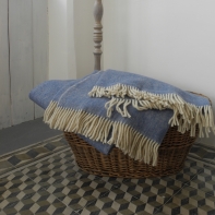 Vlněná přikrývka/deka modrá 135x200cm