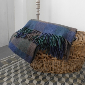 Vlněný pléd modrozelený 135x200cm