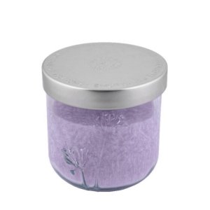 Vonná svíčka ve sklenici s pampeliškou - francouzská levandule