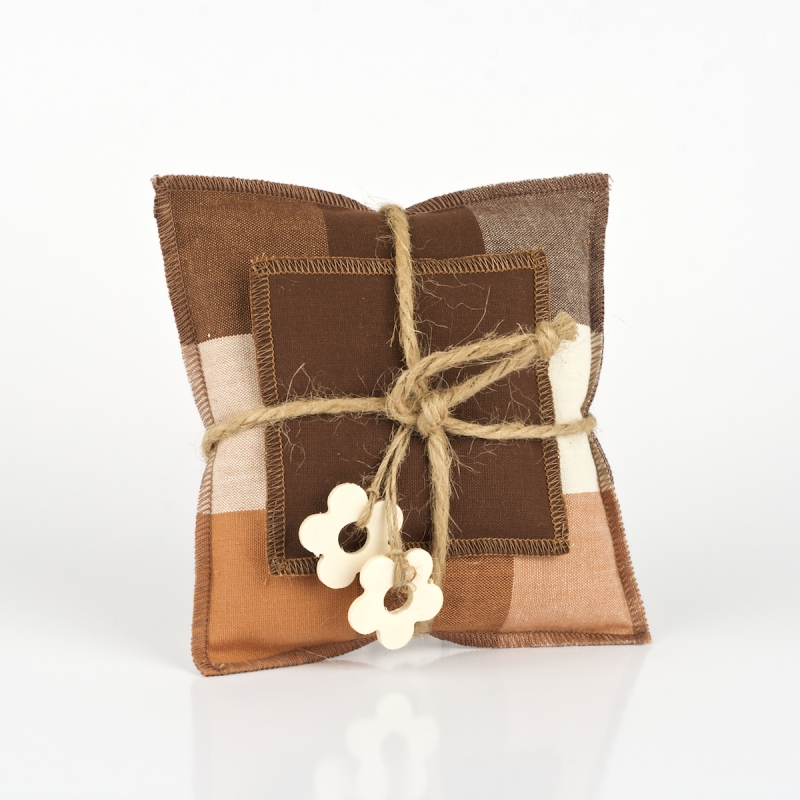 Vonný polštářek velký hnědý 15x15cm