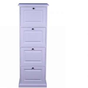 Vysoký dřevěný botník s dvířky 162cm