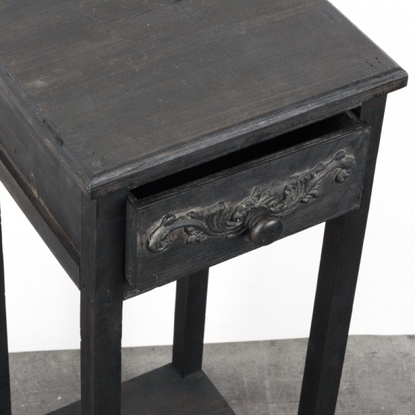 Vysoký odkládací stolek černý 2ks 67/82cm