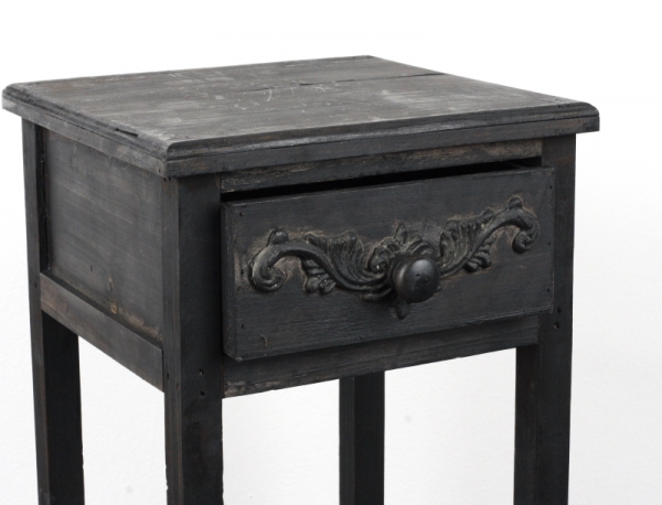 Vysoký odkládací stolek černý 2ks 67/82cm