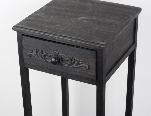 Vysoký odkládací stolek černý 2ks 67/82cm