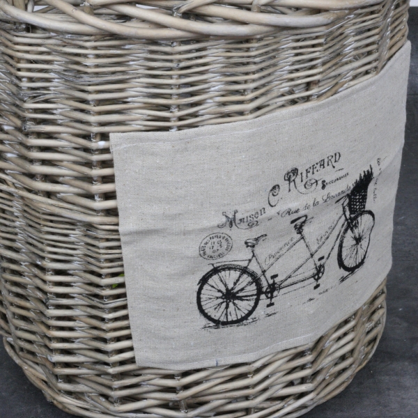 Vysoký proutěný koš dvojkolo 42cm