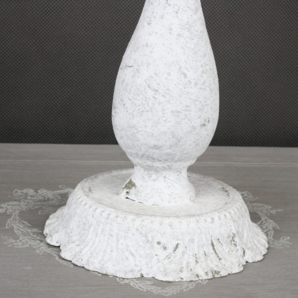 Vysoký svícen bílý s patinou 84cm