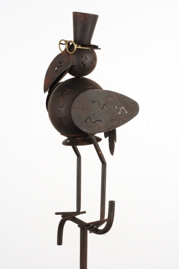 Zahradní dekorace do trávníku ptáček na svíčku 153cm