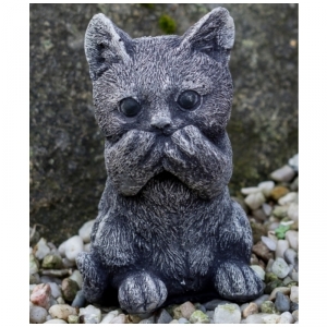 Zahradní dekorace kotě - zakrytá pusa