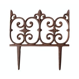 Zahradní dekorace litinový plůtek s ornamenty 26x1,5x27,5cm