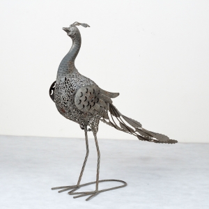 Zahradní dekorace páv šedý 58,5x30x55cm