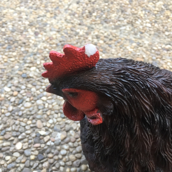 Zahradní dekorace slepice na plot červená - vyřazeno