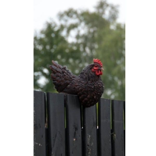 Zahradní dekorace slepice na plot červená - vyřazeno