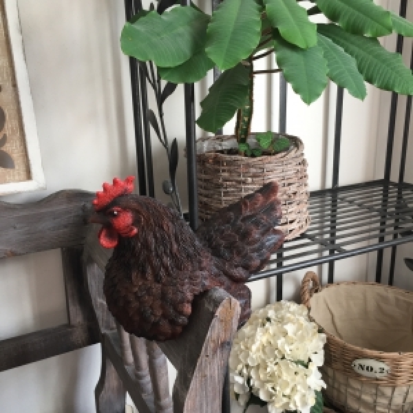 Zahradní dekorace slepice na plot červená - vyřazeno
