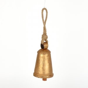 Zahradní dekorace zvonec zlatý kulatý 32x16cm