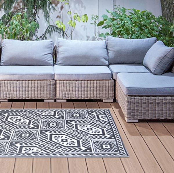 Zahradní koberec oboustranný 122x182cm modro-bílý