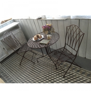 Zahradní kovový set - stůl /2 židle Romantic