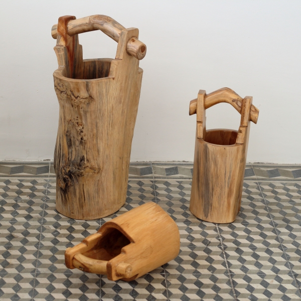 Zahradní květináč dřevěné vědro 70cm