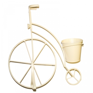 Zahradní květináč kovové kolo béžové
