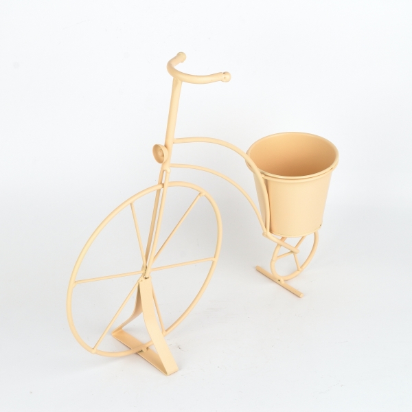 Zahradní květináč kovové kolo béžové