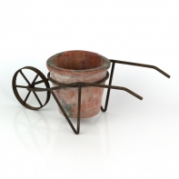 Zahradní květináč trakař 27cm