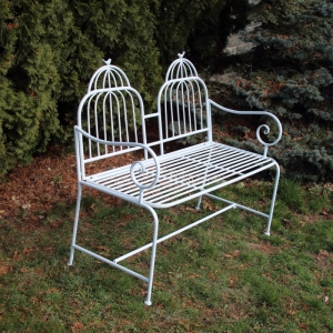 Zahradní lavice bílá 107x52x96cm