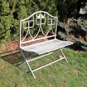 Zahradní lavice šedá s ptáčky 100x45x97cm