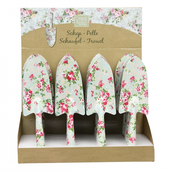 Zahradní lopatka s potiskem růží 7,9 x 3 x 27,5 cm