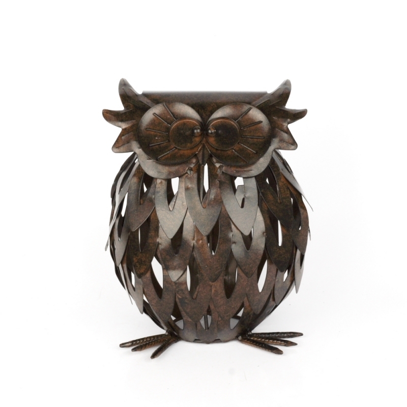 Zahradní lucerna sova tmavý 21x16x26cm