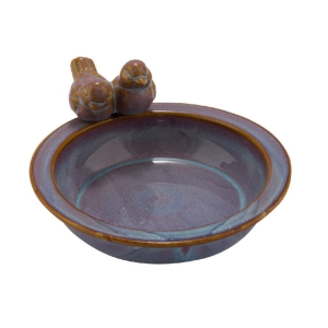 Zahradní pítko pro ptáčky modrá/hnědá 23x23x5cm