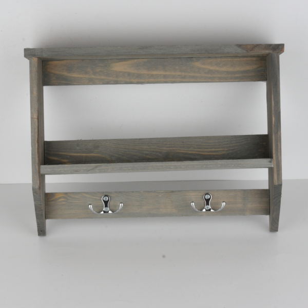 Zahradní polička s háčky 39cm