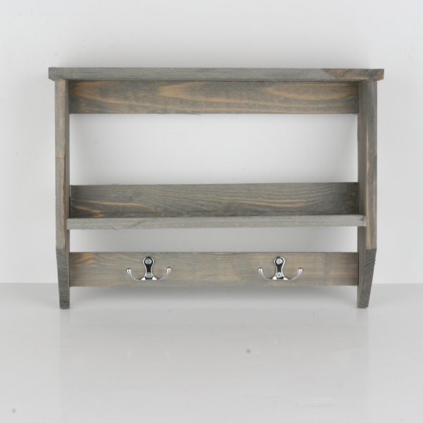 Zahradní polička s háčky 39cm