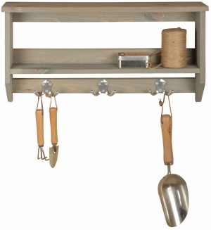 Zahradní polička s háčky 57cm