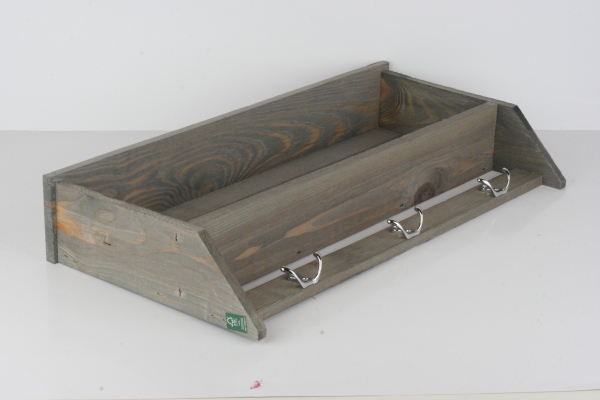 Zahradní polička s háčky 57cm