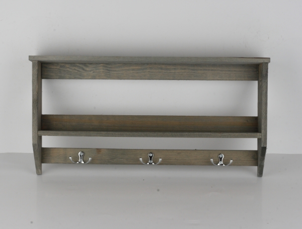 Zahradní polička s háčky 57cm