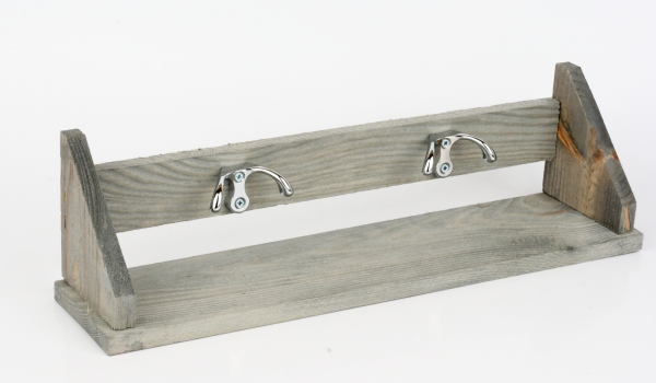 Zahradní polička se 4 háčky 39cm