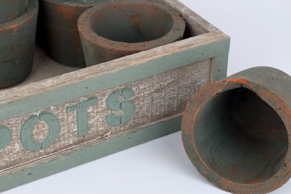 Zahradní přepravka s květináči POTS 25x18x7cm