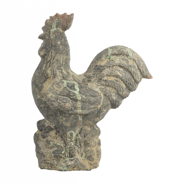Zahradní socha Kohout s patinou 25 x 11 x 30 cm terakota