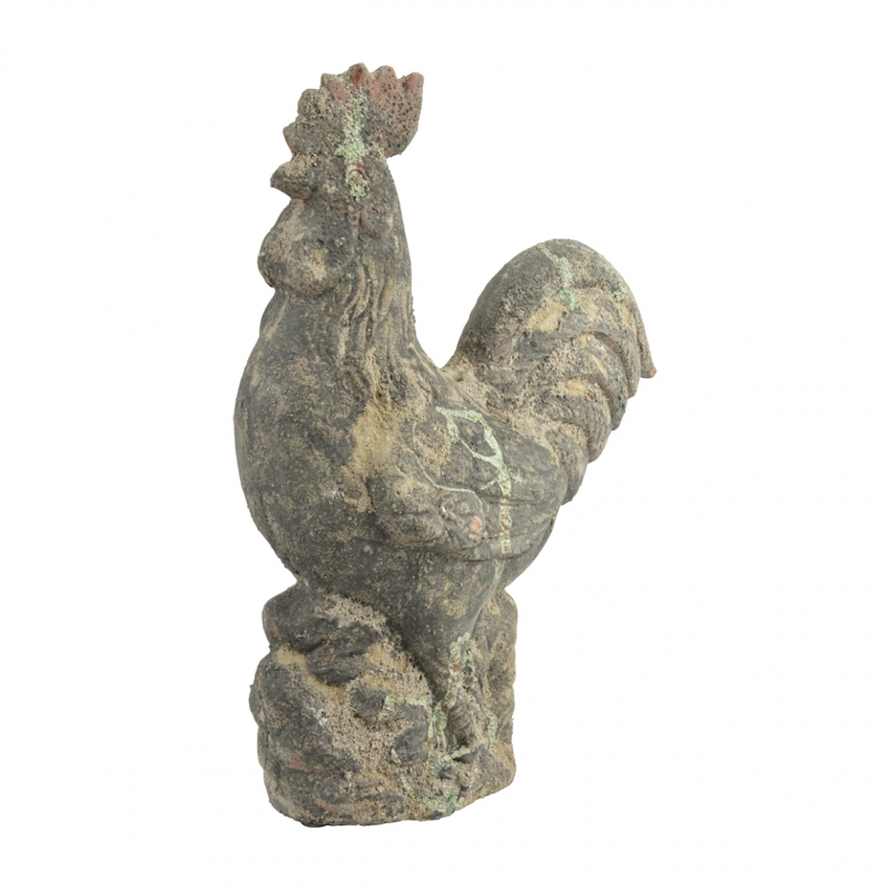 Zahradní socha Kohout s patinou 25 x 11 x 30 cm terakota