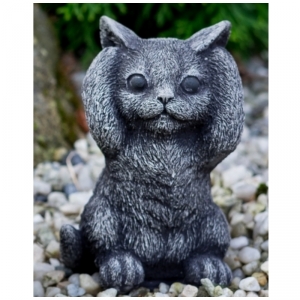 Zahradní soška kotě - zakryté uši