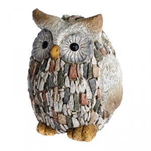 Zahradní soška sovička s kamínky