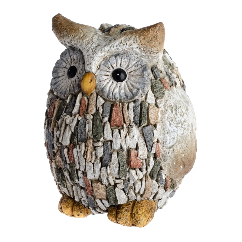 Zahradní soška sovička s kamínky