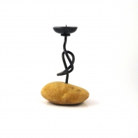 Zahradní svícen v kameni ručně kovaný 24cm