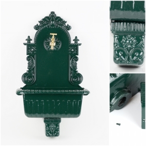 Zahradní umyvadlo litinové s kohoutkem lesk 43x72x21cm