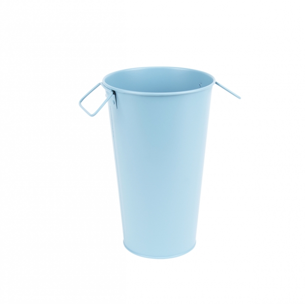 Zahradní vázy kov v. 17,8 cm  světle modrá