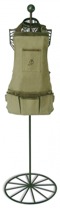 Zahradní zástěra s kapsami olivová