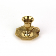 Zámecký svícen na jednu svíčku mosaz